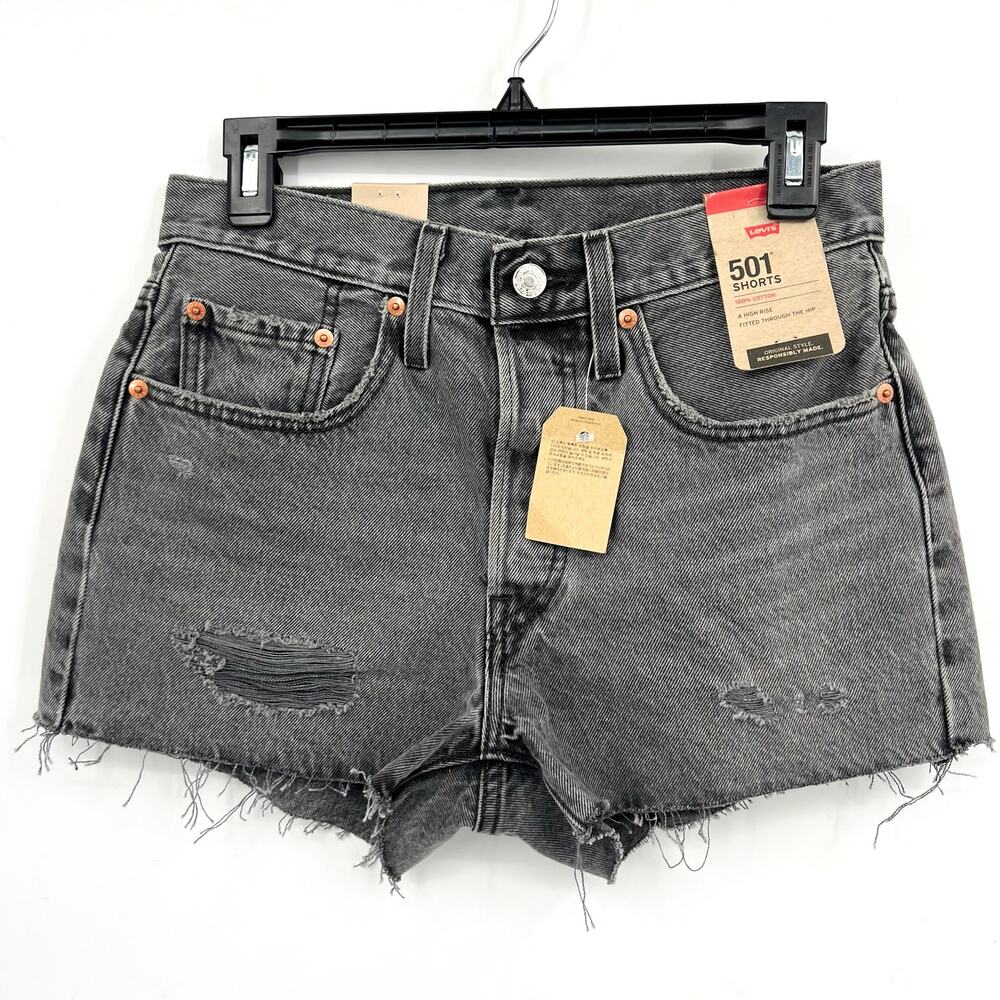 LEVIS Womens 501 Original Fit Shorts Size 26 US 2 Gray 56327-0325 NWT